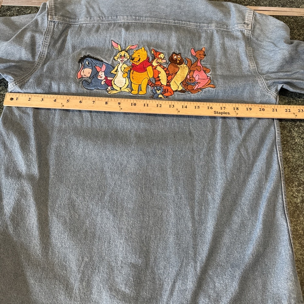 Vintage Disney Store Winnie The Pooh & Friends Denim Button Down Shirt Women S - Picture 10 of 14